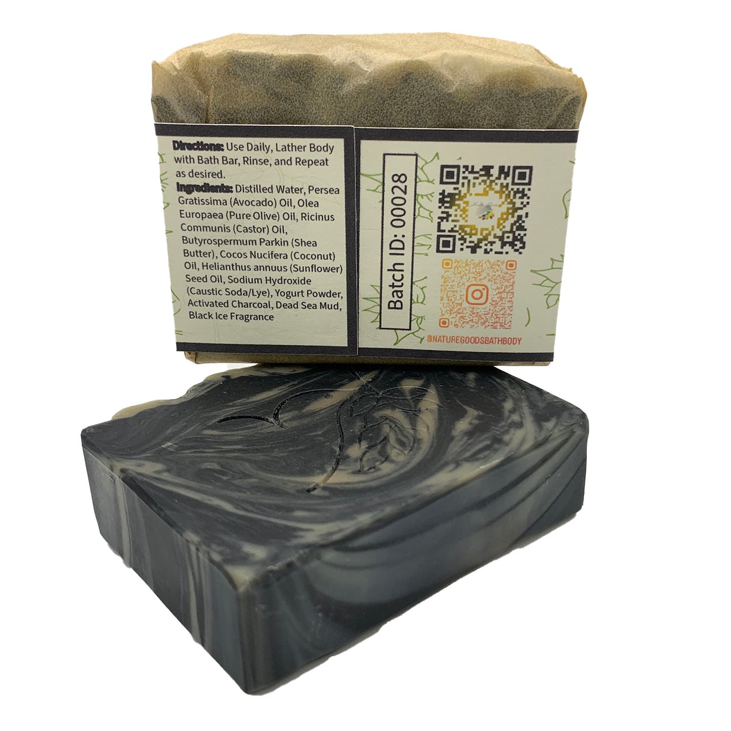 Charcoal Black Ice Spa Bath Bar Soap - Avocado Oil Collection