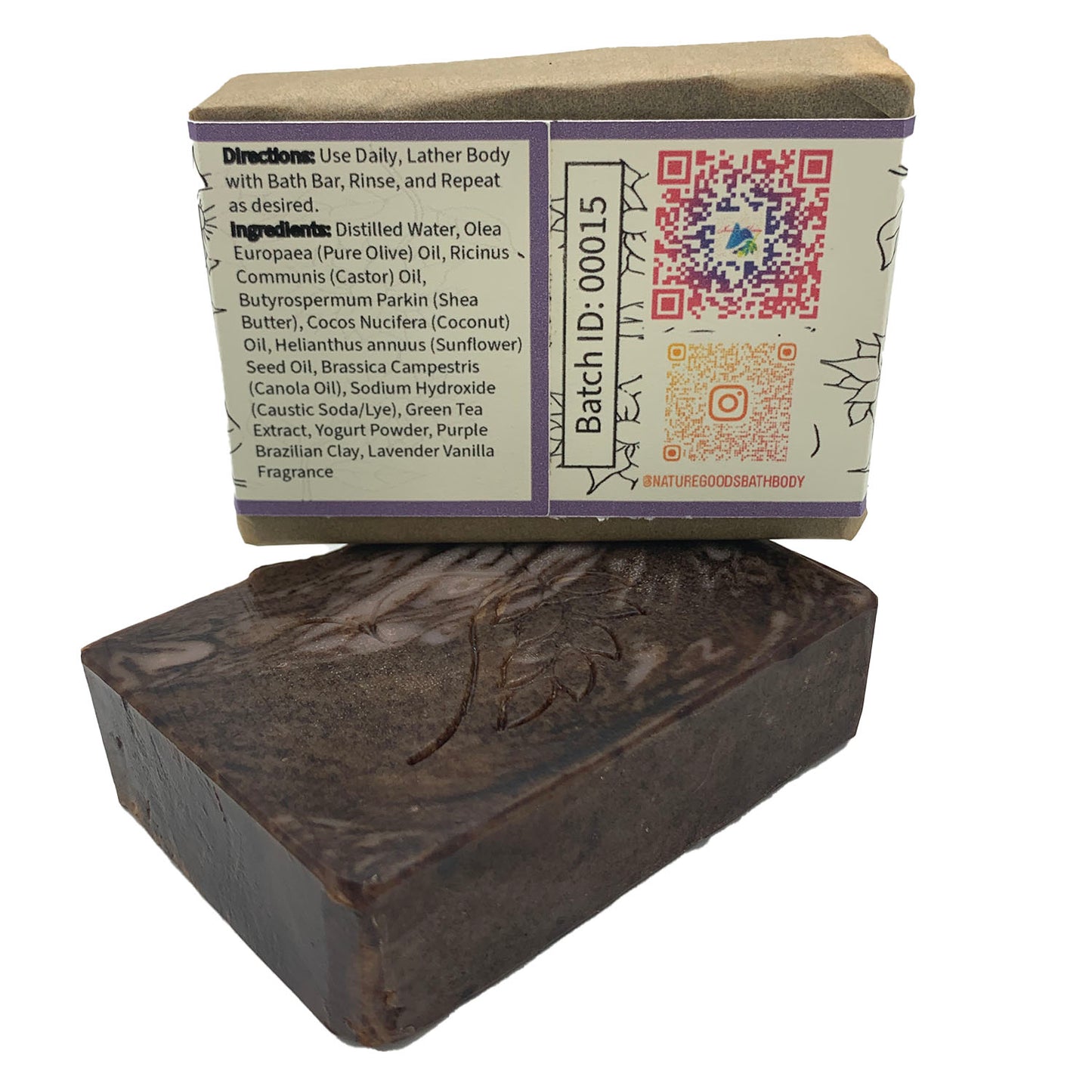 Lavender Vanilla Spa Bath Bar Soap - Green Tea Extract Collection