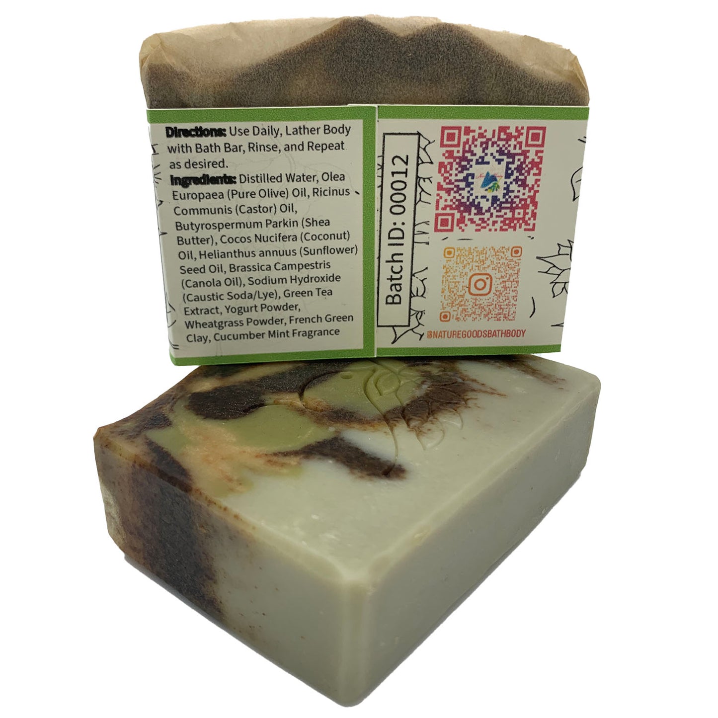 Cucumber Mint Spa Bath Bar Soap - Green Tea Extract Collection