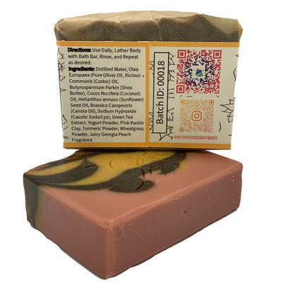 Juicy Georgia Peach Spa Bath Bar Soap - Green Tea Extract Collection