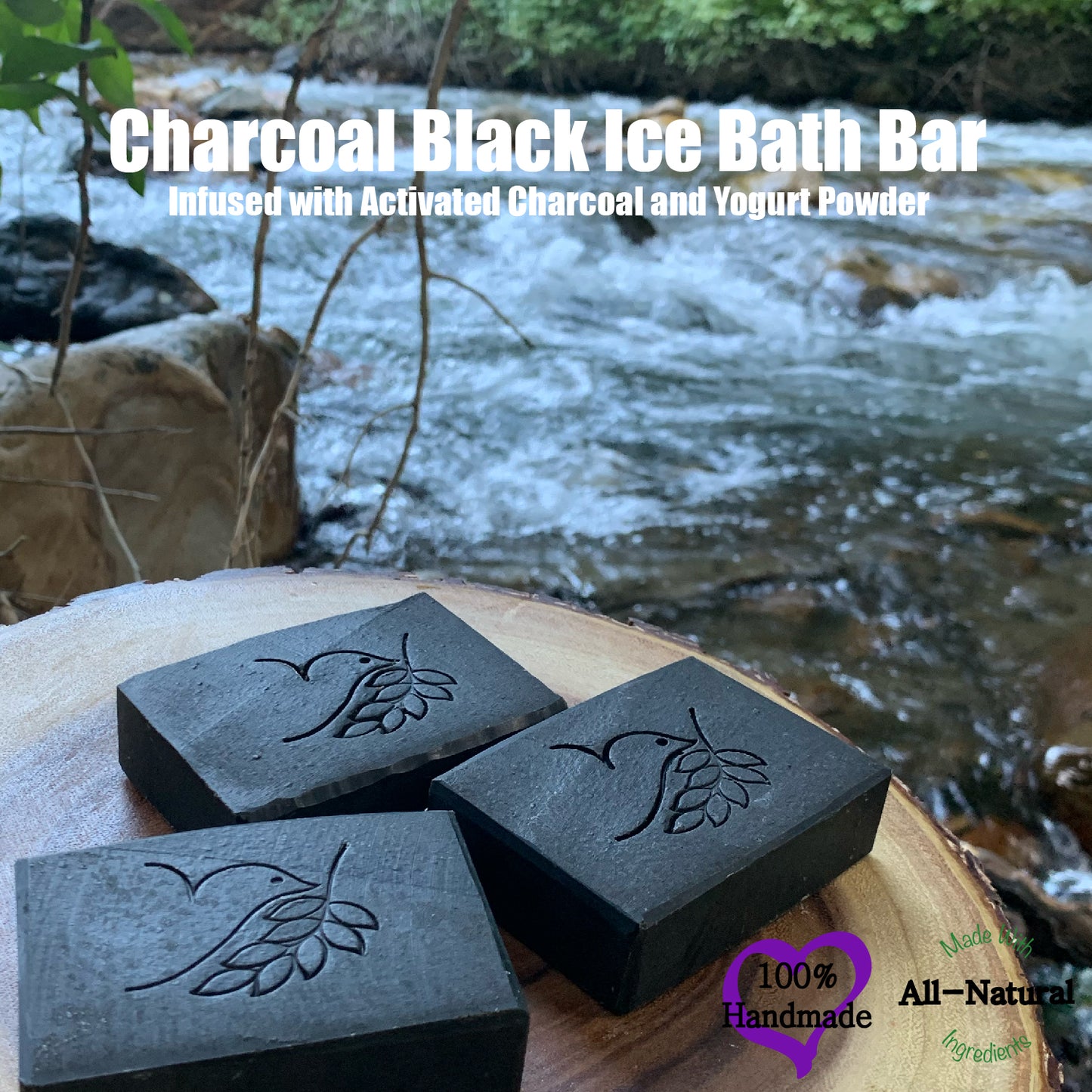 Charcoal Black Ice Spa Bath Bar Soap - Green Tea Extract Collection