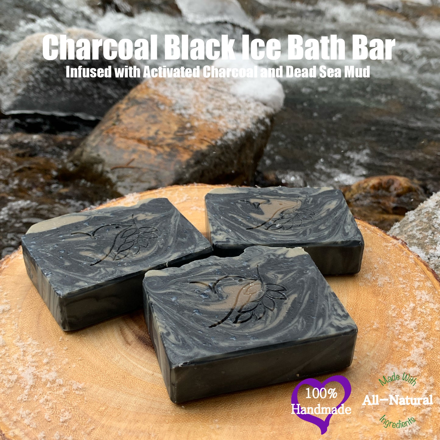 Charcoal Black Ice Spa Bath Bar Soap - Avocado Oil Collection