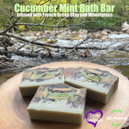 Cucumber Mint Spa Bath Bar Soap - Green Tea Extract Collection