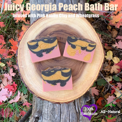 Juicy Georgia Peach Spa Bath Bar Soap - Green Tea Extract Collection